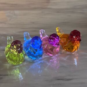 Colorful Crystal Bird Figurines Set